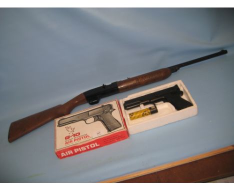 .177 Bibi Daisy model repeating air rifle and a boxed Bibi 20 shot repeater air pistol