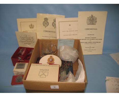 Quantity of Royalty ephemera including: invitations to Royal weddings and anniversaries together with a quantity of ceramic a