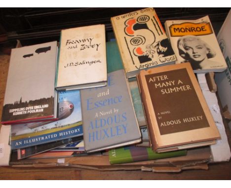 Quantity of various books including First Editions, ' Franny and Zooey ' by J.D. Salinger and ' Ape and Essence ' by Aldus Hu