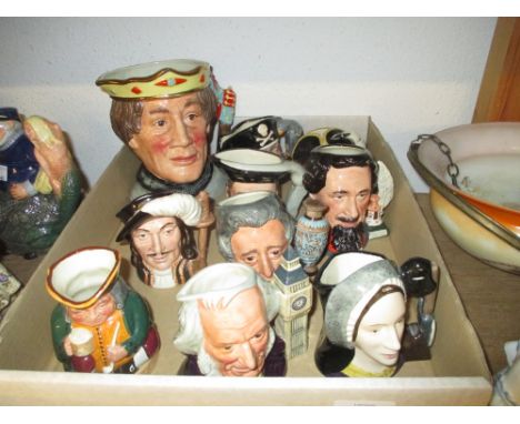Royal Doulton Shakespearean Collection character jug ' Henry V ', large, together with a group of medium Toby and character j