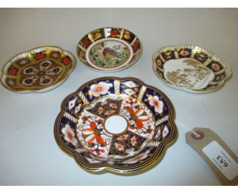 Group of four modern Royal Crown Derby Imari pattern trinket dishes