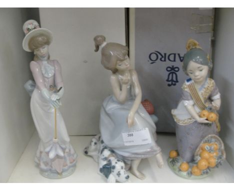 Three boxed Lladro figures"Garden Song" 76181, "Ms Valencia" 1422 & "Chit Chat" 05466