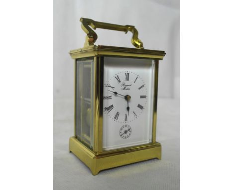 A Romanet Modier (France) brass carriage clock