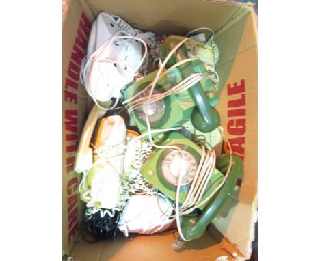 A quantity of vintage telephones