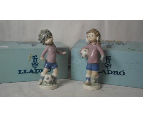 A boxed Lladro figure "Sport Billy"; together with a boxed Lladro figure "Sport Susi"