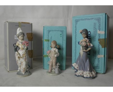 Three boxed Lladro figures of ladies 1304, 5217 & 5490