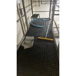 Stainless Steel Frame Anti-Slip Grid Platform Mezzanine w/ railing.
