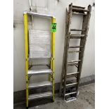 Lot of (2) Ladders, 4-Step Aluminum and 3-step Aluminum / Composite.