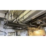 SS Overhead Ceiling-Mount Rack w/ shelves (Adjacent to single screw)