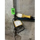 Lot of (2) LED Electric Lights and (1) handheld w/ BAYCO triple Tap Retractable Extension Cord   Lot