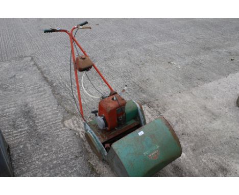 A vintage Suffolk Punch 14" Super petrol lawn mower. With grass box.