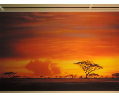 A Limited Edition print after Rob Hefferan, African sunset, signed, with certificate