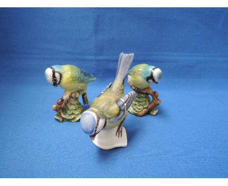 Three  Beswick and Goebel studies, Blue Tits