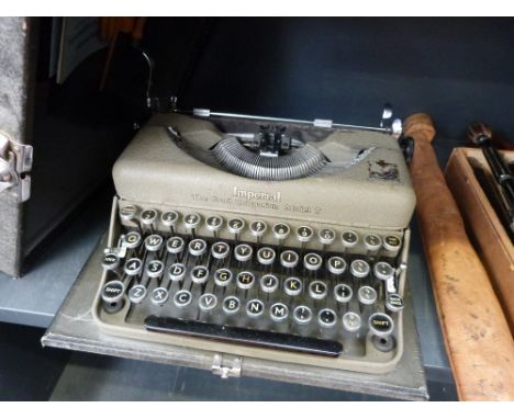 A vintage Imperial typewriter, The Good Companion model T, in case