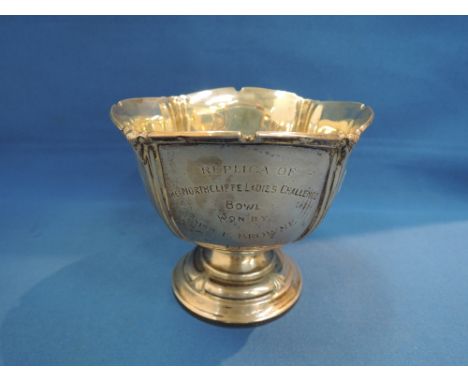 A small silver trophy/rose bowl having inscription to front, Sheffield 1928, Fattorini & Sons Ltd