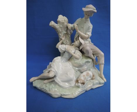 A large Lladro study, courting couple