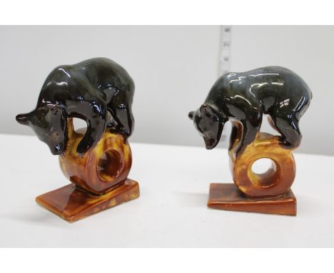 Pair of vintage Russian porcelain bear figurines 