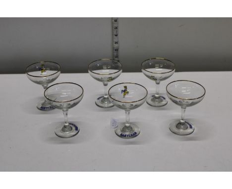 Six vintage Babycham glasses 