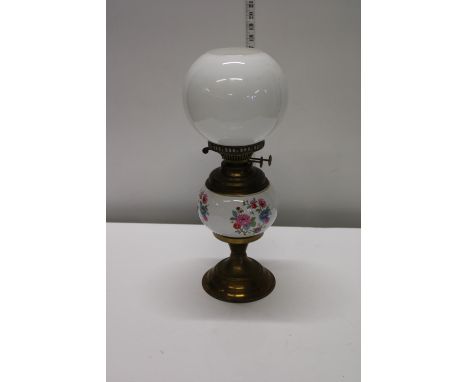 A vintage brass &amp; glass oil lamp shipping unavailable 