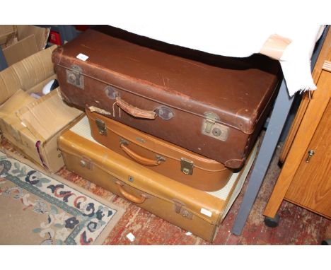 Three vintage suitcases shipping unavailable 