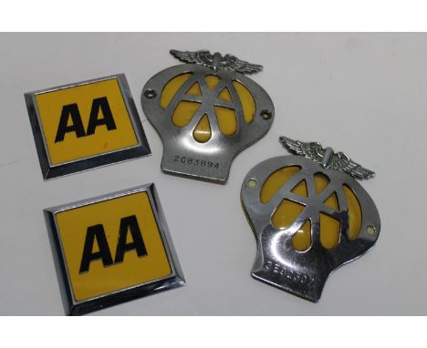 A selection of vintage AA badges 