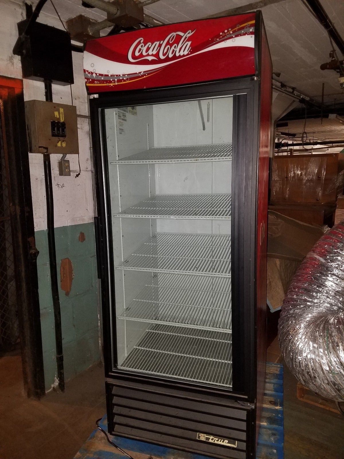 single door coke fridge