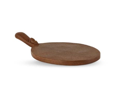 ROBERT ‘MOUSEMAN’ THOMPSON (1876-1955) CHEESEBOARD, CIRCA 1960S-1970S oak, with carved mouse signatureDimensions:37cm across 