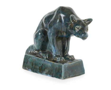 STELLA R. CROFTS (1898-1964) FIGURE OF A FOX, CIRCA 1925 glazed stoneware, incised STELLA R. CROFTSDimensions:17cm high