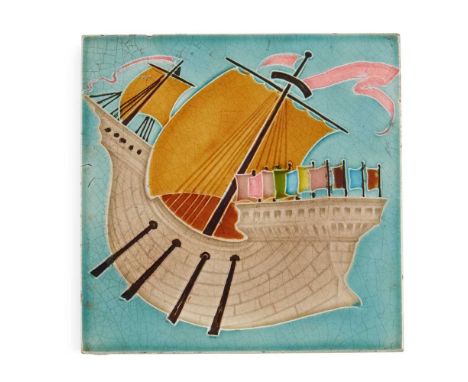 C.F.A. VOYSEY (1857-1941) FOR PILKINGTON'S TILE &amp; POTTERY CO. ARTS &amp; CRAFTS TILE, CIRCA 1920 glazed earthenwareDimens