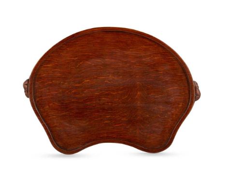 ROBERT ‘MOUSEMAN’ THOMPSON (1876-1955) LARGE KIDNEY-SHAPED TRAY, CIRCA 1970 oak, with carved mouse signature to each endDimen