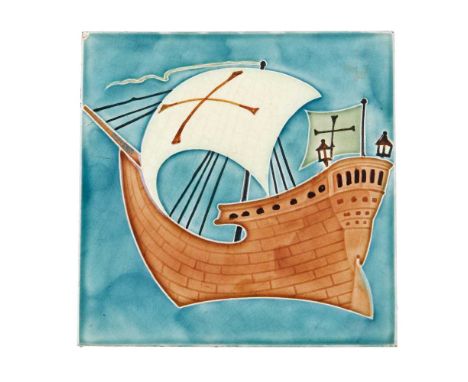 C.F.A. VOYSEY (1857-1941) FOR PILKINGTON'S TILE &amp; POTTERY CO. ARTS &amp; CRAFTS TILE, CIRCA 1920 glazed earthenwareDimens