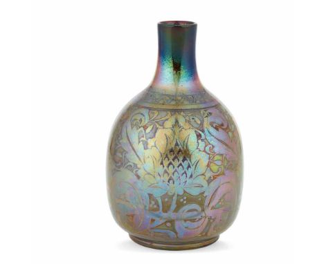 CHARLES CUNDALL (1890-1971) FOR PILKINGTON TILE & POTTERY CO. LUSTRE VASE, DATED 1910 lustre-glazed earthenware, painted arti