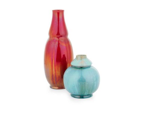 PILKINGTON’S TILE &amp; POTTERY CO. TWO VASES, CIRCA 1910 glazed earthenware, impressed factory markDimensions:26cm high and 