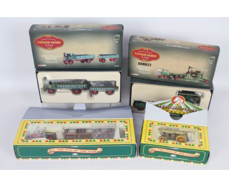 Corgi - 4 x boxed models in 1:50 scale, a limited edition # 22402 Bedford TK Low Loader and Garrett Tractor, # 80009 Sentinel