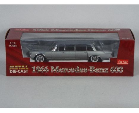 Sun Star - A boxed 1:18 scale Sun Star #2201 1966 Mercedes Benz 600. The model appears to be in Mint condition, housed in a M