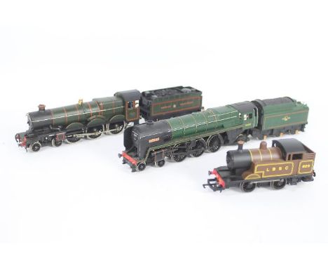 Hornby - Airfix - 3 x boxed 00 gauge locos, # R2941 LBSC 0-4-0 operating number 629, # R063 4-6-2 Britannia operating number 