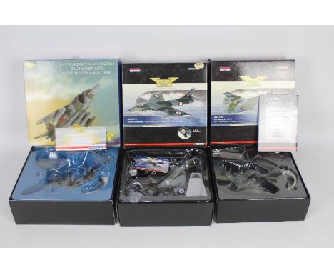 Corgi Aviation Archive - Three boxed 1:72 scale Limited Edition diecast military aircraft. Lot includes Corgi AA37302 DH Vamp