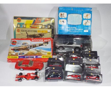 Hot Wheels, Airfix, Other - A mixed collection of 10 boxed Shell Collection diecast Ferrari models in 1:43 scale (appear Mint