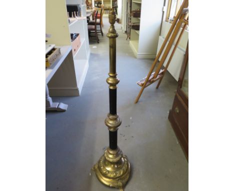 A brass library lamp - Height 124cm - needs rewiring