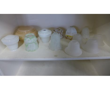 A selection of twelve assorted glass lamp shades 