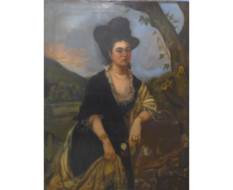 Irish School (19th Century), portrait of a noble lady, oil on canvas, 128 x 102cms, unframed 