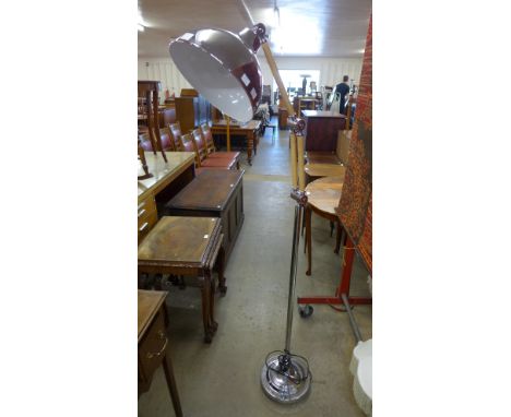 A chrome anglepoise floor standing lamp 
