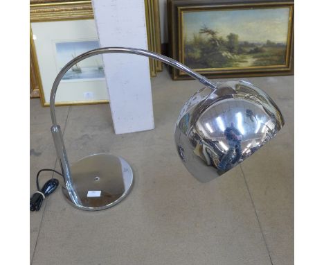 A chrome table lamp 