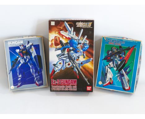 This is a set of three&nbsp;GUNDAM&nbsp;model kits released in&nbsp;JAPAN&nbsp;by&nbsp;BANDAI. 1:144 scale. One is unused, th