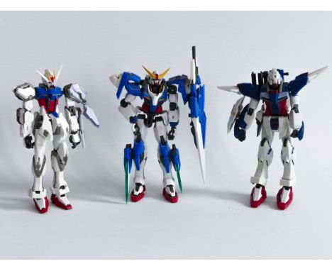 This is a lot of articulated GUNDAM toy robot figures made in JAPAN by BANDAI. Sold 'as is'.
