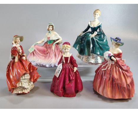 Four Royal Doulton figurines to include: 'Top O'the Hill' HN1834, 'Genevieve' HN1962, 'Janine' HN2461 and 'Memories' HN1855. 