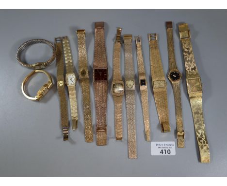 Bag of gold finish wristwatches: Splendex, Timex etc.   (B.P. 21% + VAT) 