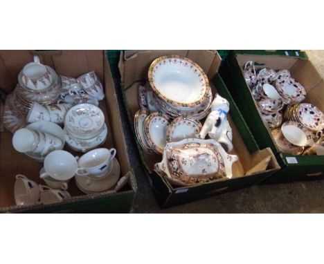 Three trays of china to include: various tea ware, tureens, bowls cups saucers etc.  (3)   (B.P. 21% + VAT) 