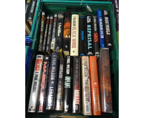 Crate of Wilson, F Paul; first edition hardback books to include; 'Sibs' 1991 published by Dark Harvest, 'Black Wind' 1988 pu