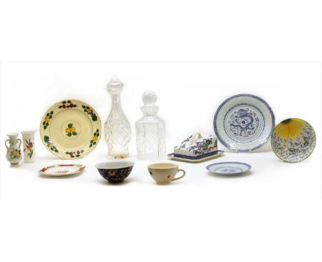 A quantity of ceramics and glass, to include Susie Cooper, Poole, glass decanters, etc